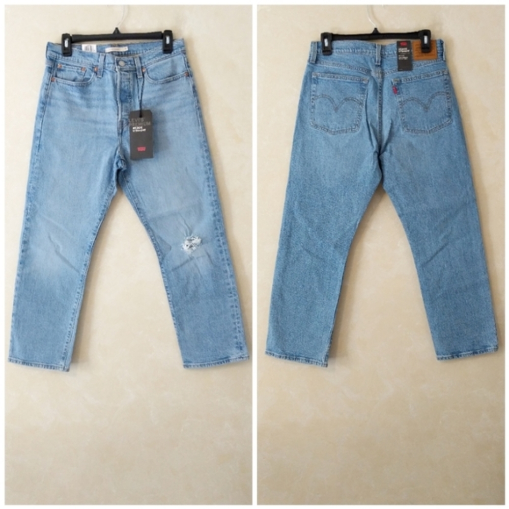Levi's Wedgie Straight Leg Crop Jeans Tango Blue